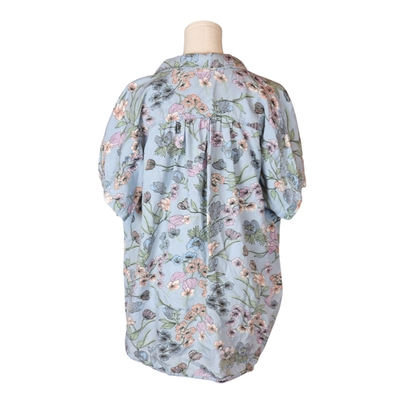 Intro 100% Lyocell Floral Button-Down Shirt Boho Cottagecore Soft Large - Picture 4 of 7